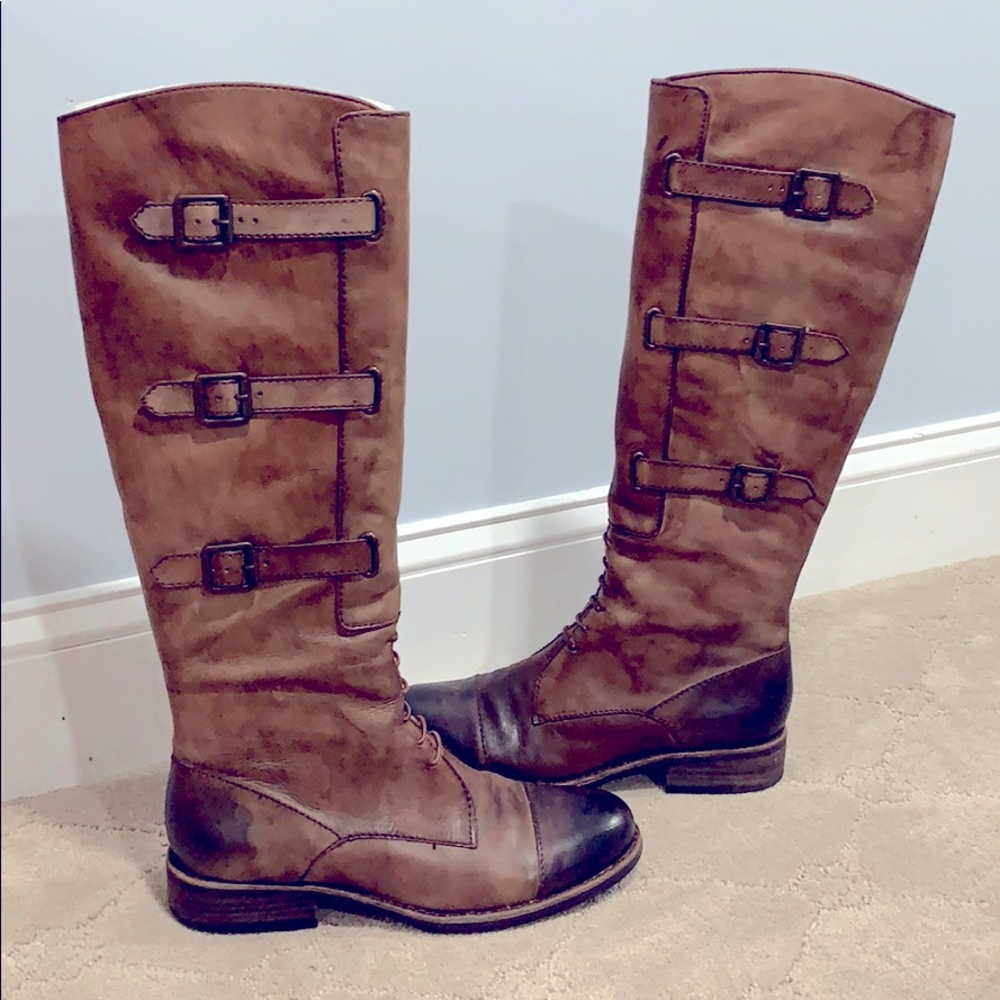 VINCE leather boots Brandy color Sz9.5 FIVVY Boot